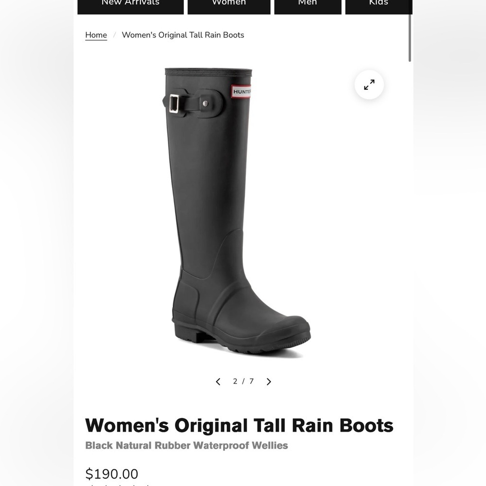 Hunter Classic Black Waterproof Boots